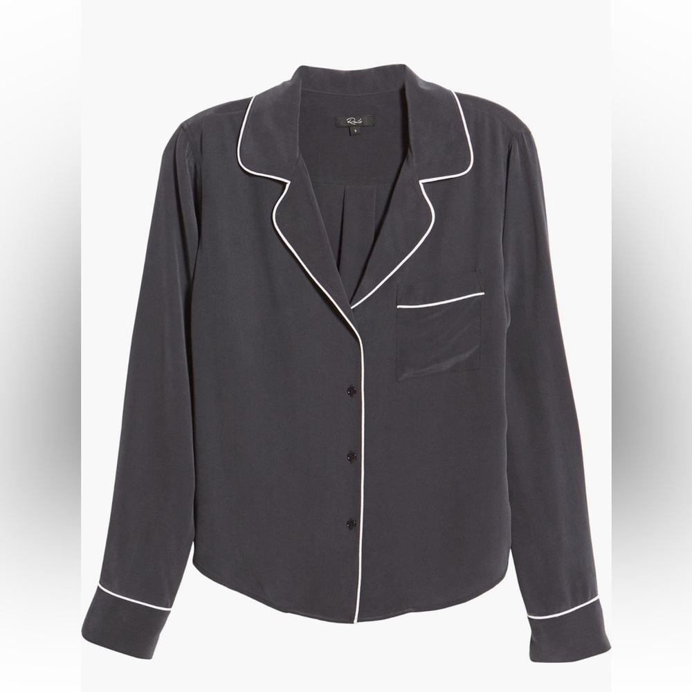 Rails Amara silk blouse NWT, charcoal size small.